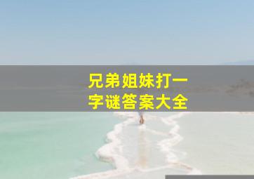 兄弟姐妹打一字谜答案大全