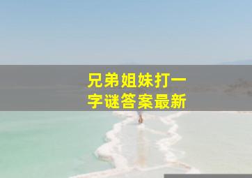 兄弟姐妹打一字谜答案最新