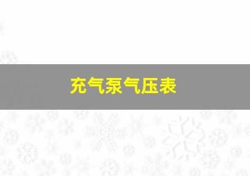 充气泵气压表