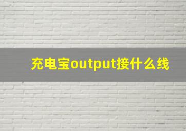 充电宝output接什么线