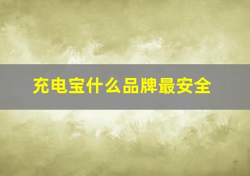 充电宝什么品牌最安全