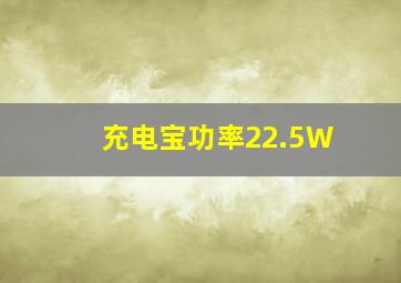 充电宝功率22.5W