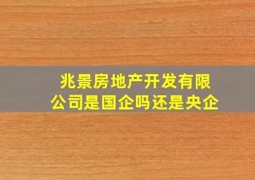 兆景房地产开发有限公司是国企吗还是央企