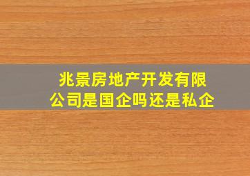 兆景房地产开发有限公司是国企吗还是私企