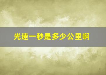 光速一秒是多少公里啊