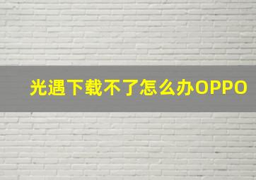 光遇下载不了怎么办OPPO