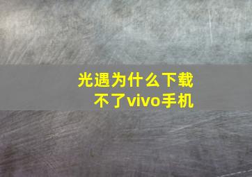 光遇为什么下载不了vivo手机