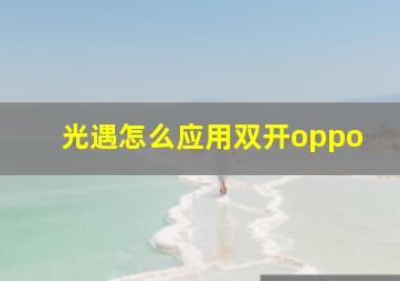 光遇怎么应用双开oppo