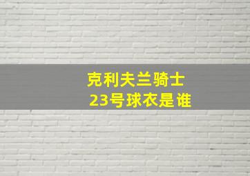 克利夫兰骑士23号球衣是谁