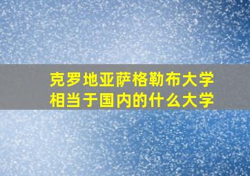 克罗地亚萨格勒布大学相当于国内的什么大学