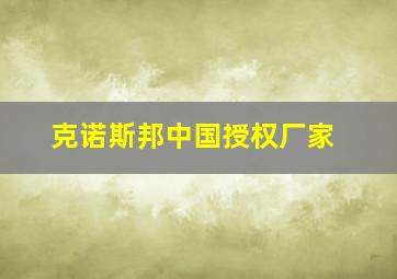 克诺斯邦中国授权厂家