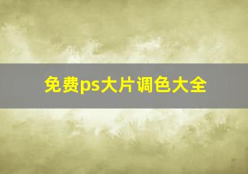 免费ps大片调色大全