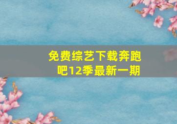 免费综艺下载奔跑吧12季最新一期