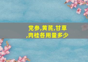 党参,黄芪,甘草,肉桂各用量多少