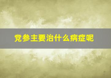 党参主要治什么病症呢