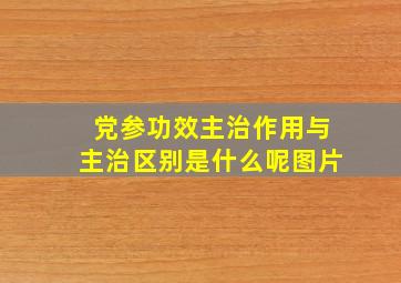 党参功效主治作用与主治区别是什么呢图片