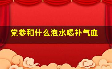 党参和什么泡水喝补气血