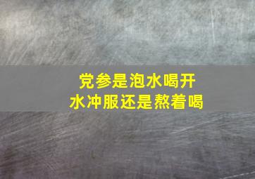 党参是泡水喝开水冲服还是熬着喝