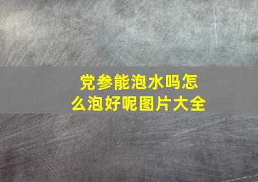 党参能泡水吗怎么泡好呢图片大全