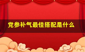 党参补气最佳搭配是什么