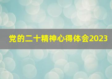 党的二十精神心得体会2023