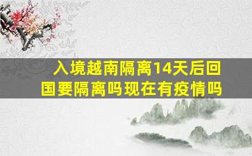 入境越南隔离14天后回国要隔离吗现在有疫情吗