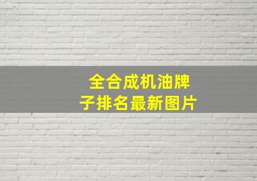 全合成机油牌子排名最新图片