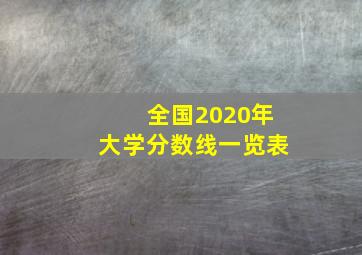 全国2020年大学分数线一览表