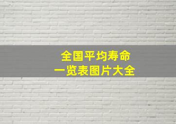 全国平均寿命一览表图片大全