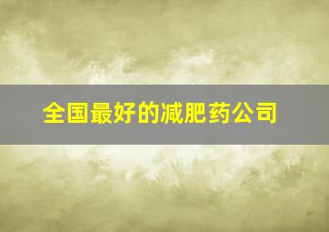 全国最好的减肥药公司