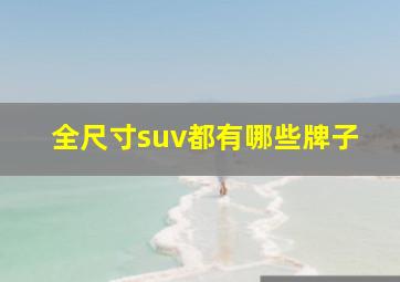 全尺寸suv都有哪些牌子