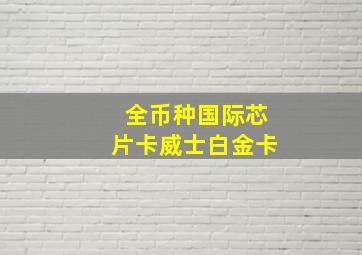 全币种国际芯片卡威士白金卡