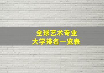 全球艺术专业大学排名一览表