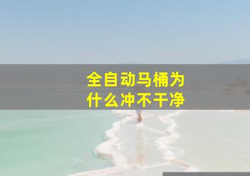 全自动马桶为什么冲不干净