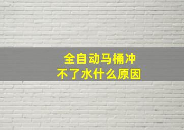 全自动马桶冲不了水什么原因