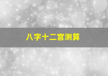 八字十二宫测算