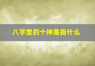 八字里的十神是指什么