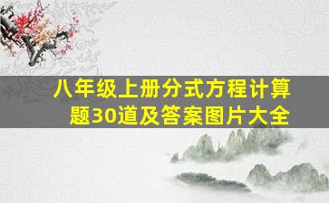 八年级上册分式方程计算题30道及答案图片大全