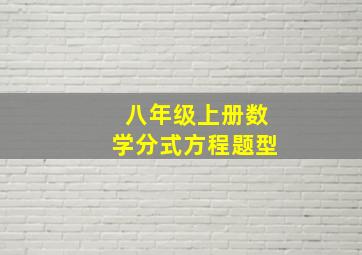 八年级上册数学分式方程题型