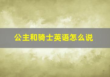 公主和骑士英语怎么说