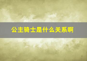 公主骑士是什么关系啊