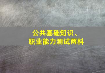 公共基础知识、职业能力测试两科