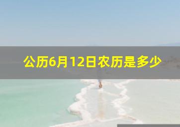 公历6月12日农历是多少