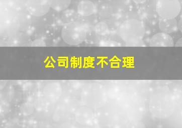 公司制度不合理