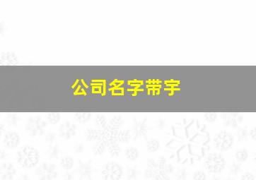 公司名字带宇