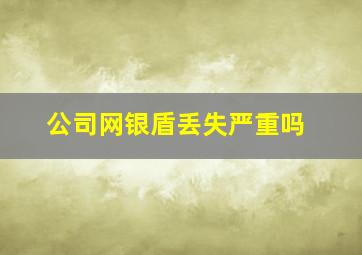 公司网银盾丢失严重吗