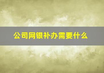 公司网银补办需要什么