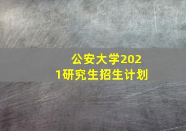 公安大学2021研究生招生计划