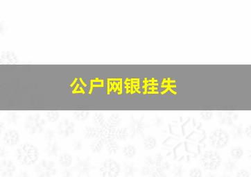 公户网银挂失