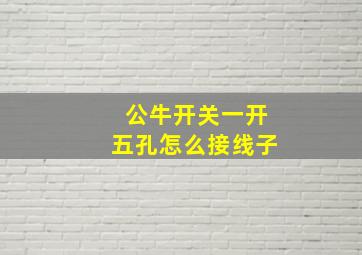 公牛开关一开五孔怎么接线子